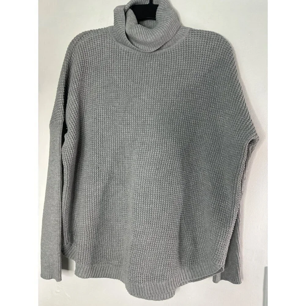 Michael Kors Womens Cable Knit Sweater Size L Gray Chunky Soft Cozy Fall Y2K